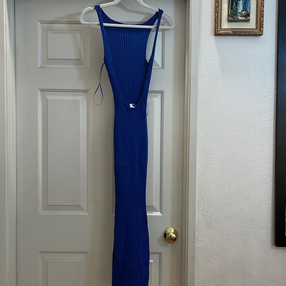 Blue Backless Midi Dress - Picture 4 of 4
